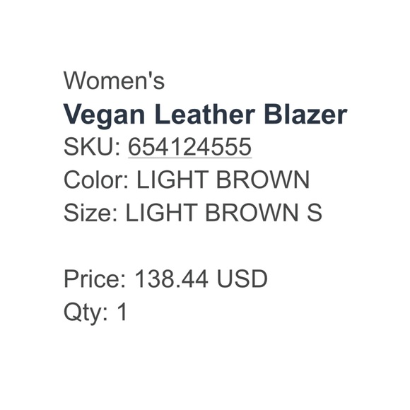 Abercrombie & Fitch Women's Tan Vegan Leather Blazer - Picture 9 of 9